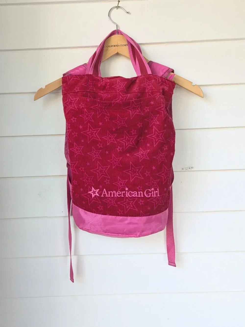 AMERICAN GIRL BERRY RED CORDUROY BACKPACK CARRIER